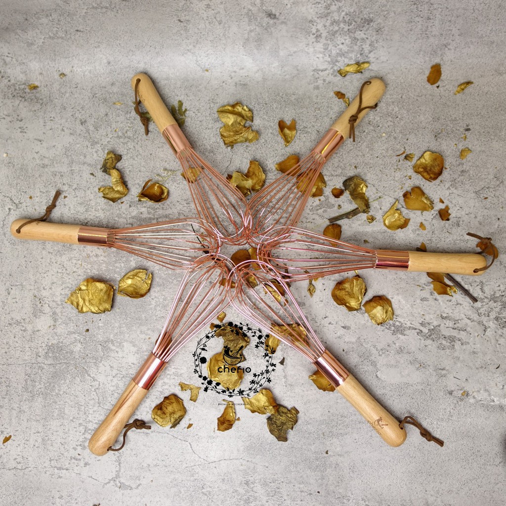 Chefio Whisker Stainless Rosegold Pengocok Telur Adonan Kocokan Adonan Kue