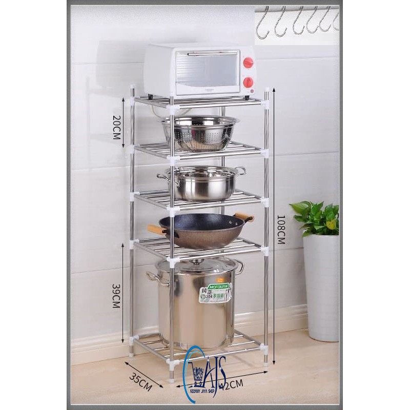 Rak panci stainless steel 5 Susun