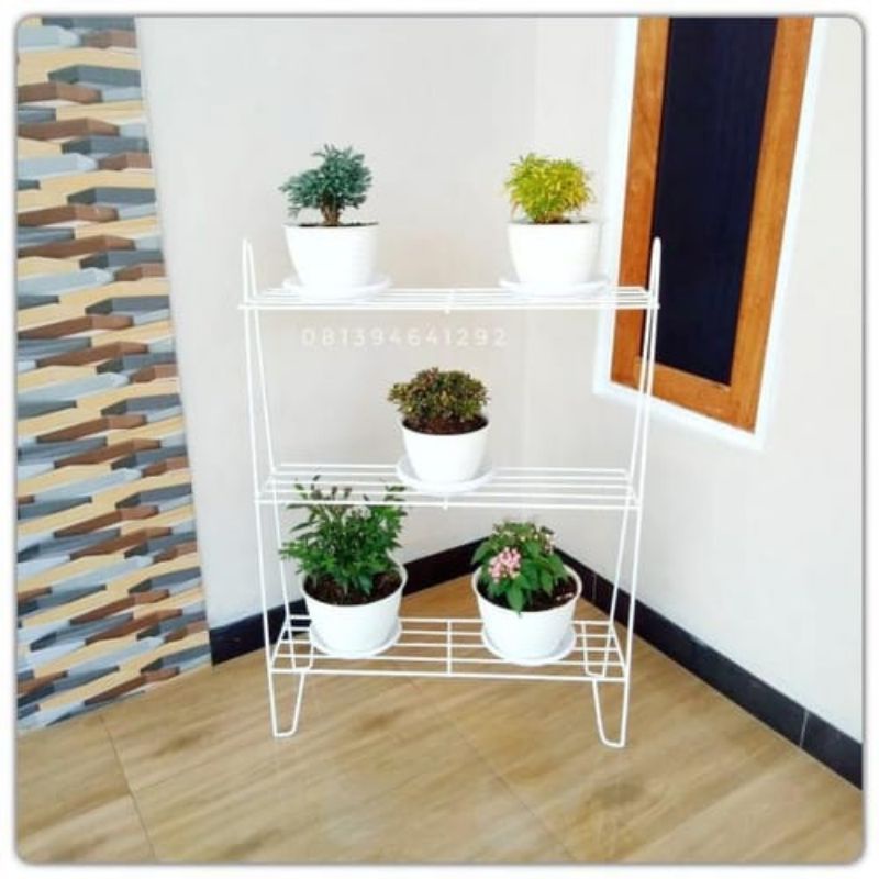 Rak bunga 3 susun / rak bunga besi/ rak sepatu masa kini