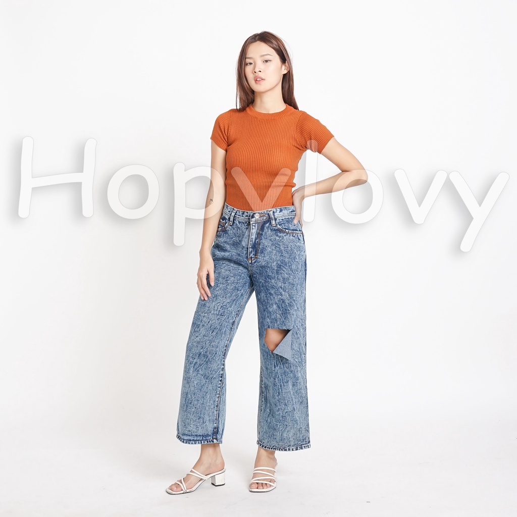 Celana Kulot High Waist Jeans Wanita Sobek | High Waist | Kulot Wanita | Celana Jeans Wanita Berlita