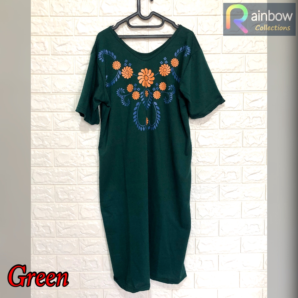 RAINBOW - DRESS JUMBO PELITA SABLON BUNGA / DRESS JUMBO WANITA MURAH