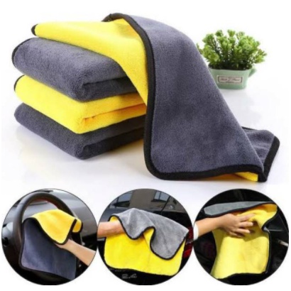 KAIN LAP KUNING 2 SISI MICROFIBER / KAIN LAP MOBIL MOTOR SERBAGUNA 2 SISI