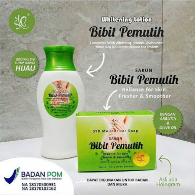 PAKET PEMUTIH BADAN BPOM - LOTION BIBIT PEMUTIH + SABUN BIBIT PEMUTIH