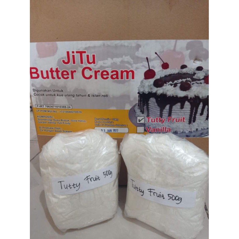 Butter Cream Tutty Fruit Jitu 500g / Butter Cream Rasa Tutty Fruit 500g Termurah Terlaris