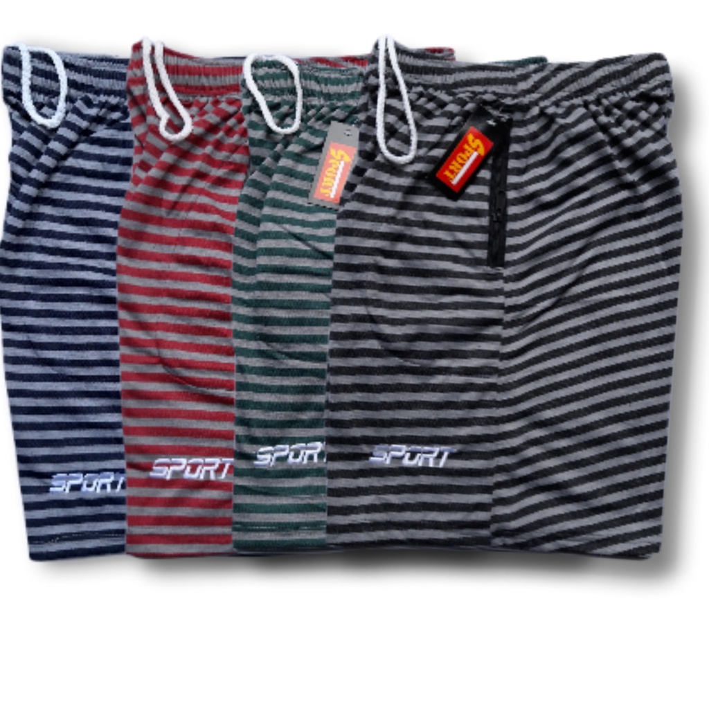Celana kolor pria motif salur Size XL fit XXL