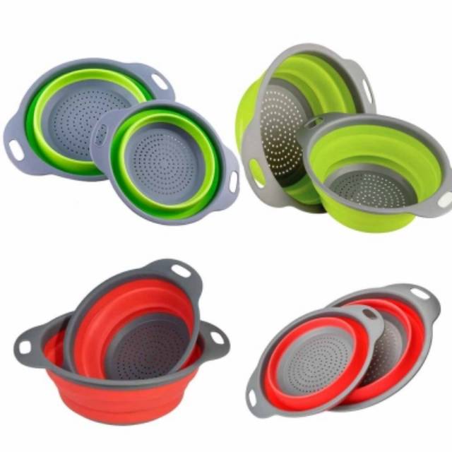 Toko Grosir Keranjang / Mangkok Saringan Cuci Sayur / Buah (dapat Dilipat) 1JZ6lc7pzZQN