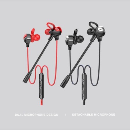 Earphone gaming rexus wired aux 3.5mm Hifi with microphone free splitter audio vonix me-6 me6