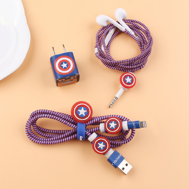 Pelindung Kabel Charger Earphone 3.5mm Motif Kartun Untuk iphone