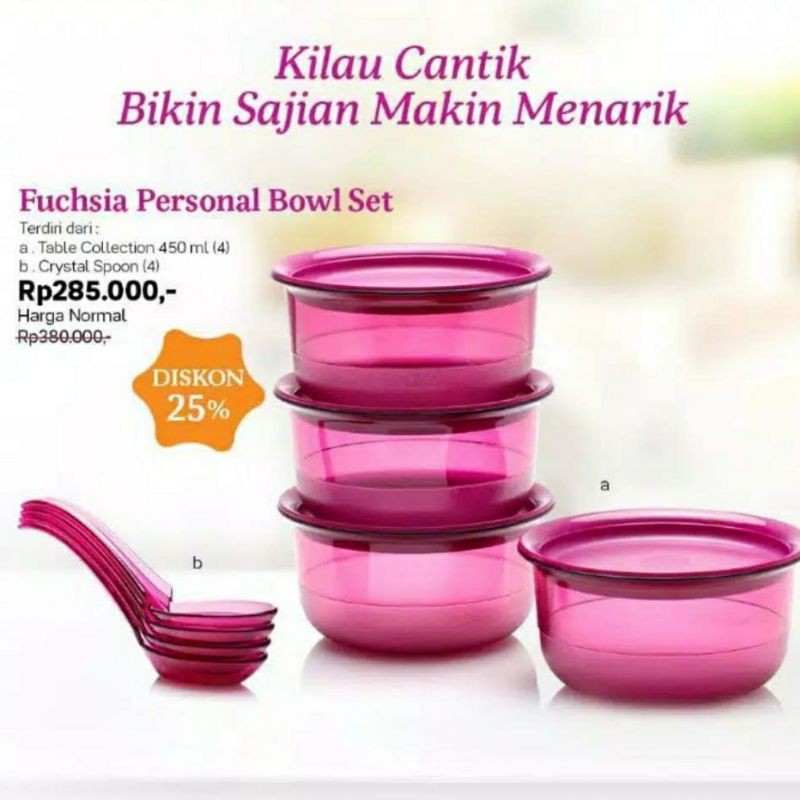 fuchsia personal bowl set