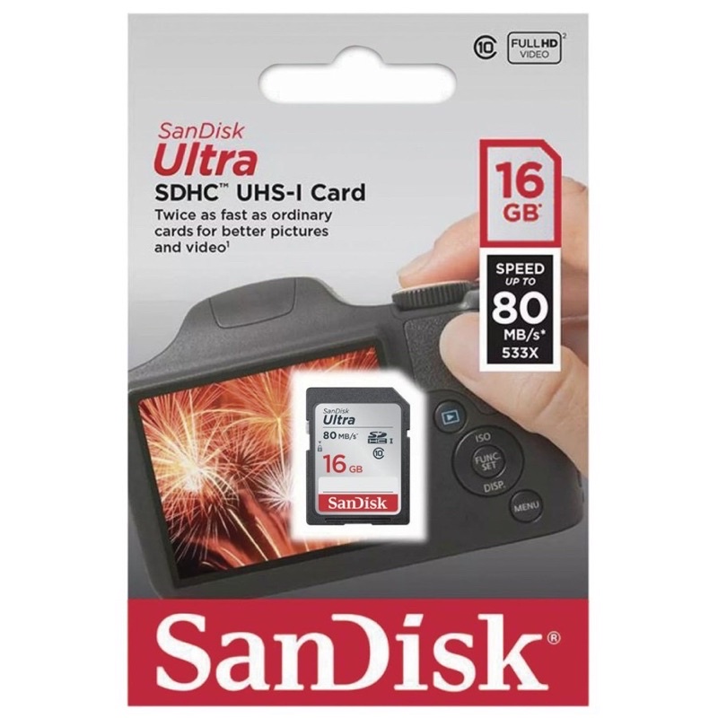 GROSIR MEMORY SDHC KAMERA 16GB / 32GB SANDISK CLASS10 ULTRA SPEED 80MB SD CARD UNTUK MULTY MEDIA PLAYER MESIN SARANG WALET DLL