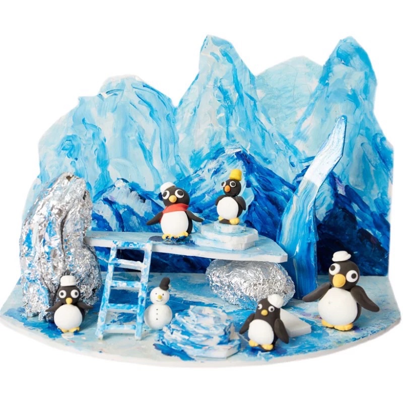 Jual diy penguin diorama prakarya anak art craft project | Shopee Indonesia