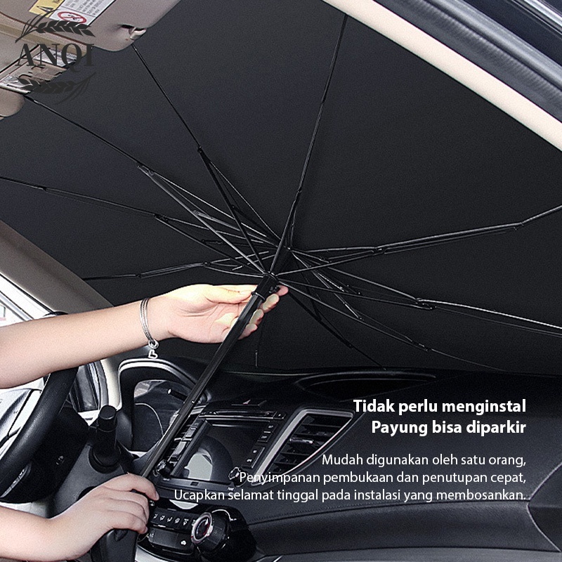 ANQI 1888 Payung Lipat Sun Shield Pelindung Sinar UV Umbrella Matahari Kaca Depan Mobil VS-104