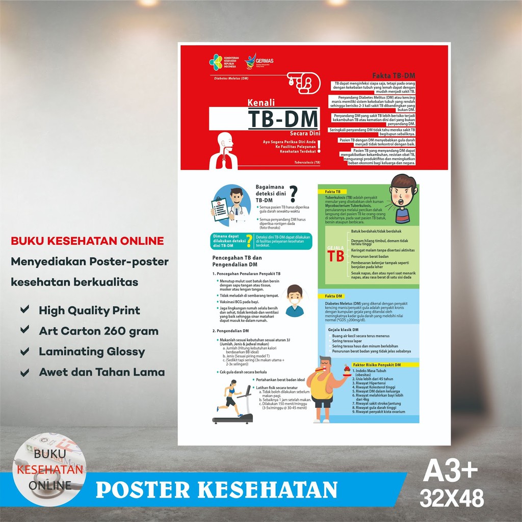 

Poster Kesehatan - KENALI TB-DM - LAMINATING GLOSSY