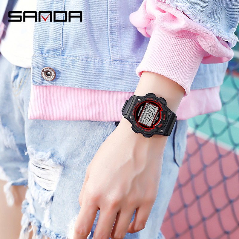 SANDA 6020 Jam Tangan Wanita Pria Digital Tali Rubber Anti air WATCHKITE WKOS