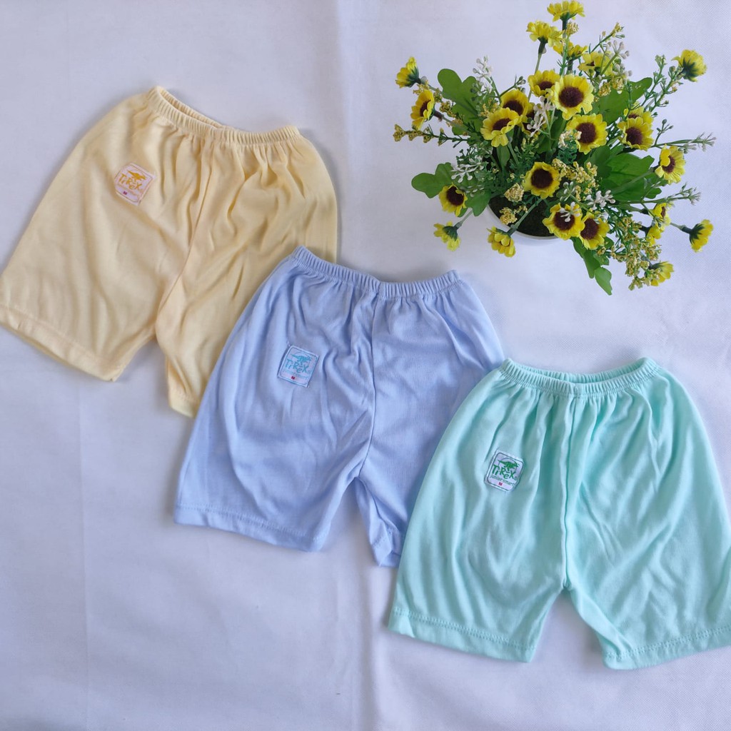 6 pcs celana pendek bayi newborn warna polos