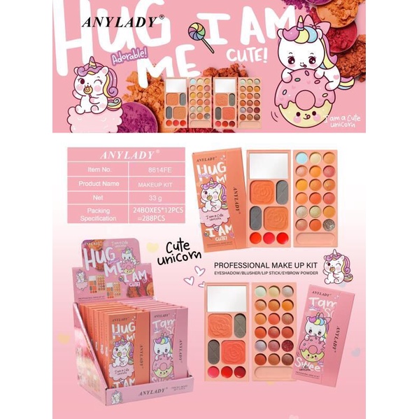 [Per Pc] Eyeshadow Make Up Kit Anylady UNICORN Magical / Magic Ballon / Hug Me