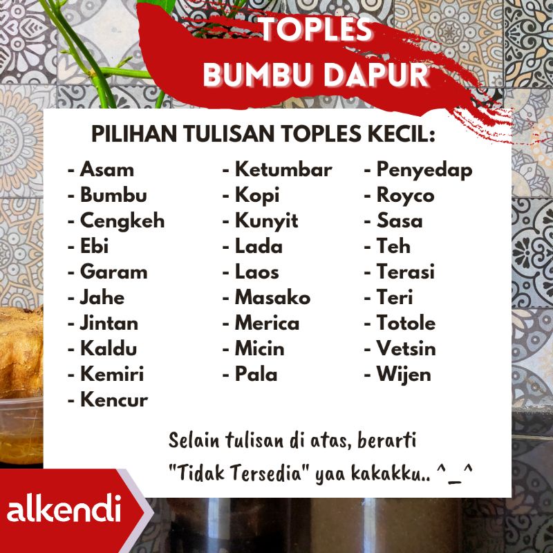 [TABUNG] TOPLES BUMBU DAPUR - NATURAL || TUTUP BENING - NATURAL