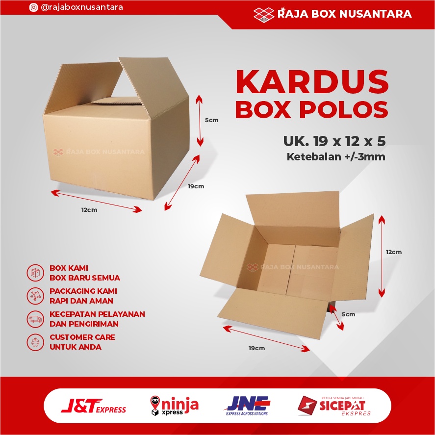 

Kardus Packing Uk 19x12x5cm Polos