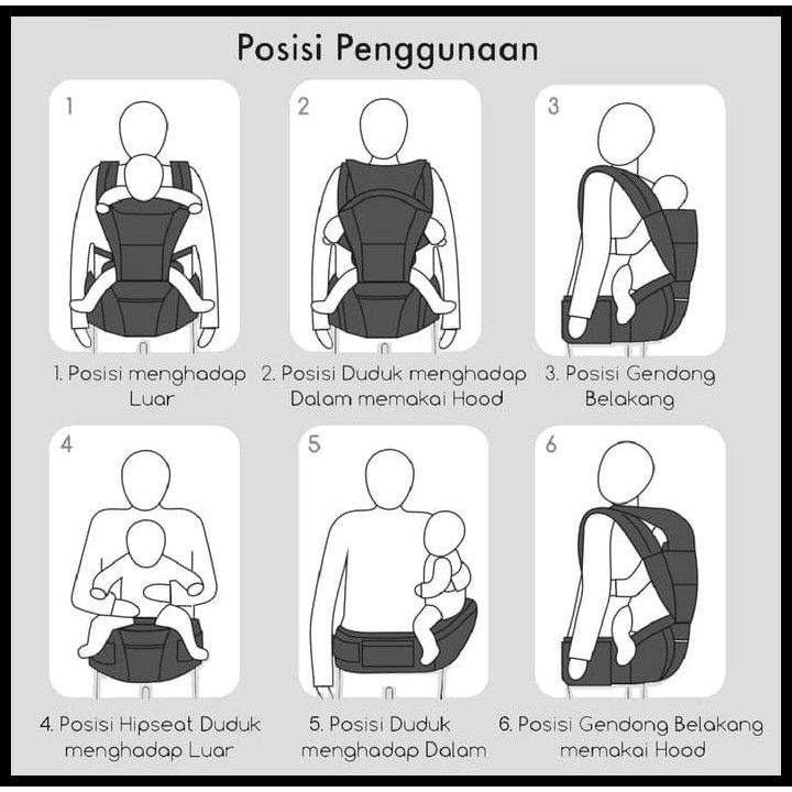 Gendongan Bayi Hipseat Depan Ransel Snobby TPG 1644 Series Line