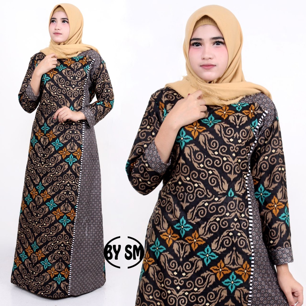 Gamis Batik Kombinasi Jumbo LD 140
