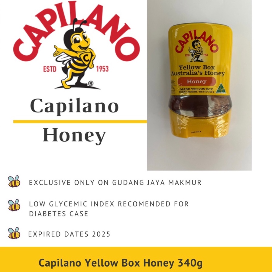 Madu Capilano Australia Original Yellow Box Low Glycemic Index 340gr