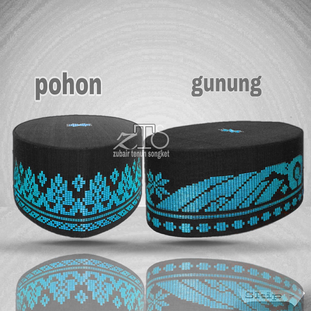 songkok muslih shalat Zubair tenun Songket peci songket kopiah songkok HITAM BIRU MUDA