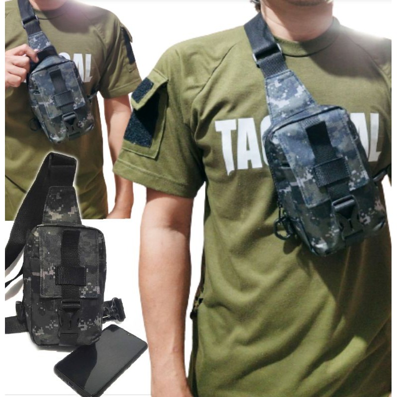 sarung hp 6 - 7 inch tactical army model slingbag waistbag