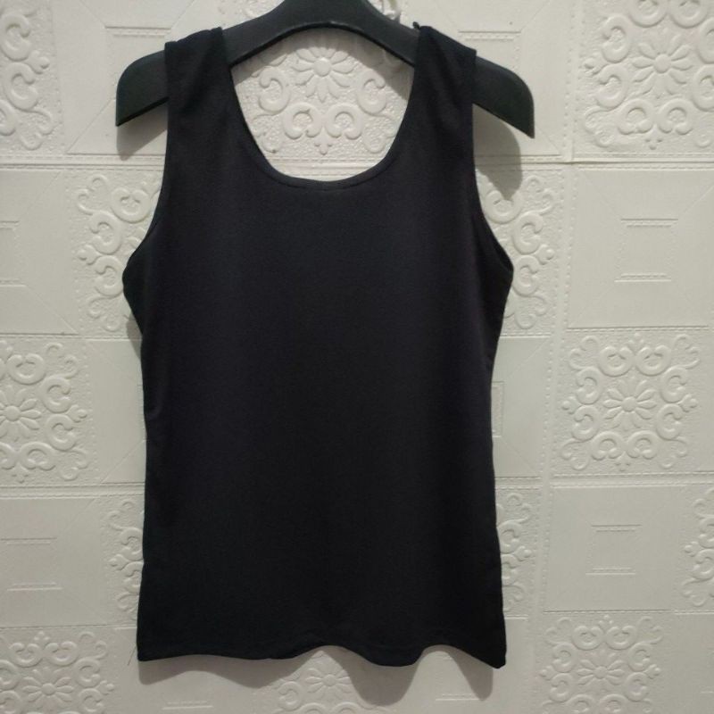 Singlet jumbo /Tanktop tali gede / Tanktop polos-Hitam