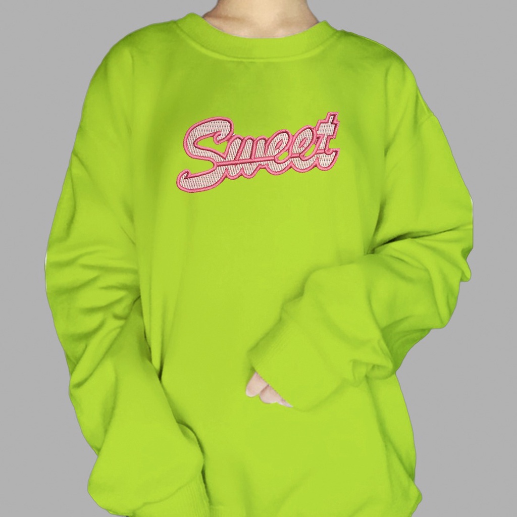 BORDIR SWEATER WANITA SWEET PINK BORDIR - ATASAN HALUS TEBAL - BAJU KEKINIAN PREMIUM