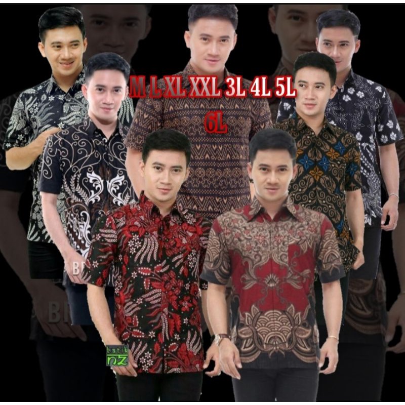 KEMEJA BATIK PRIA LENGAN PENDEK BIG SIZE JUMBO M.L.XL.XXL.3XL.4XL.5XL.6XL