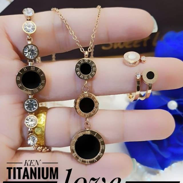 titanium set perhiasan 3024k