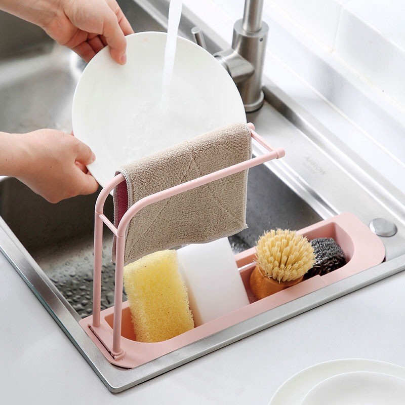 Rak Wastafel Dapur Tempat Penyimpanan Spon Kain Lap Sink Flexible