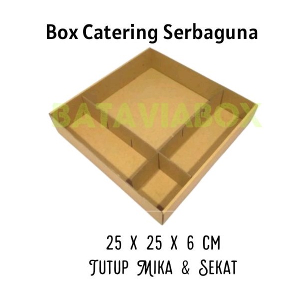

Box Catering Serbaguna Tutup Mika uk 25x25x6cm (Minimal 10)