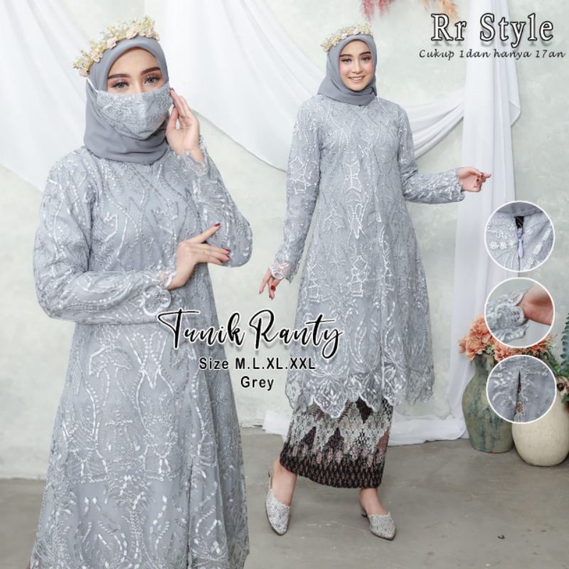 kebaya tunik busui friendly / tunik tulle busui/ stelan kebaya modern/kebaya terlaris