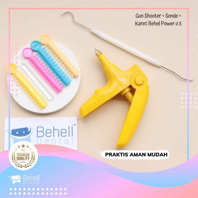 Paket Alat Pasang Ganti Karet Behel Sonde Gun Shooter Power O / Pemasang Tembak Shot / Behelldental