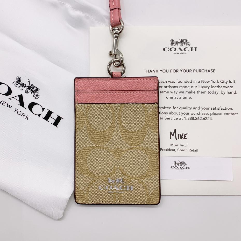 

Berkualitas! Original COACH lanyard Kartu kerja Pemegang kartu id DIY klasik Name tag holder Four color ダ