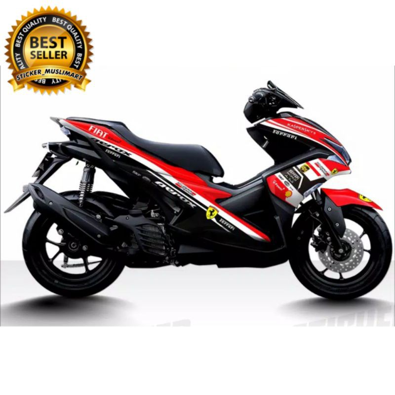 Decal Aerox 155 motif Ferrari merah kuning