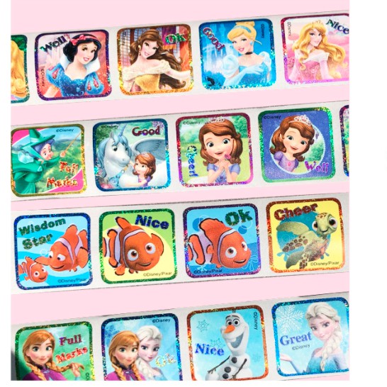 [ORGM] Mainan Sticker Penilaian Bonus Motivasi 200pcs Motif Karakter Frozen Sophia Nemo