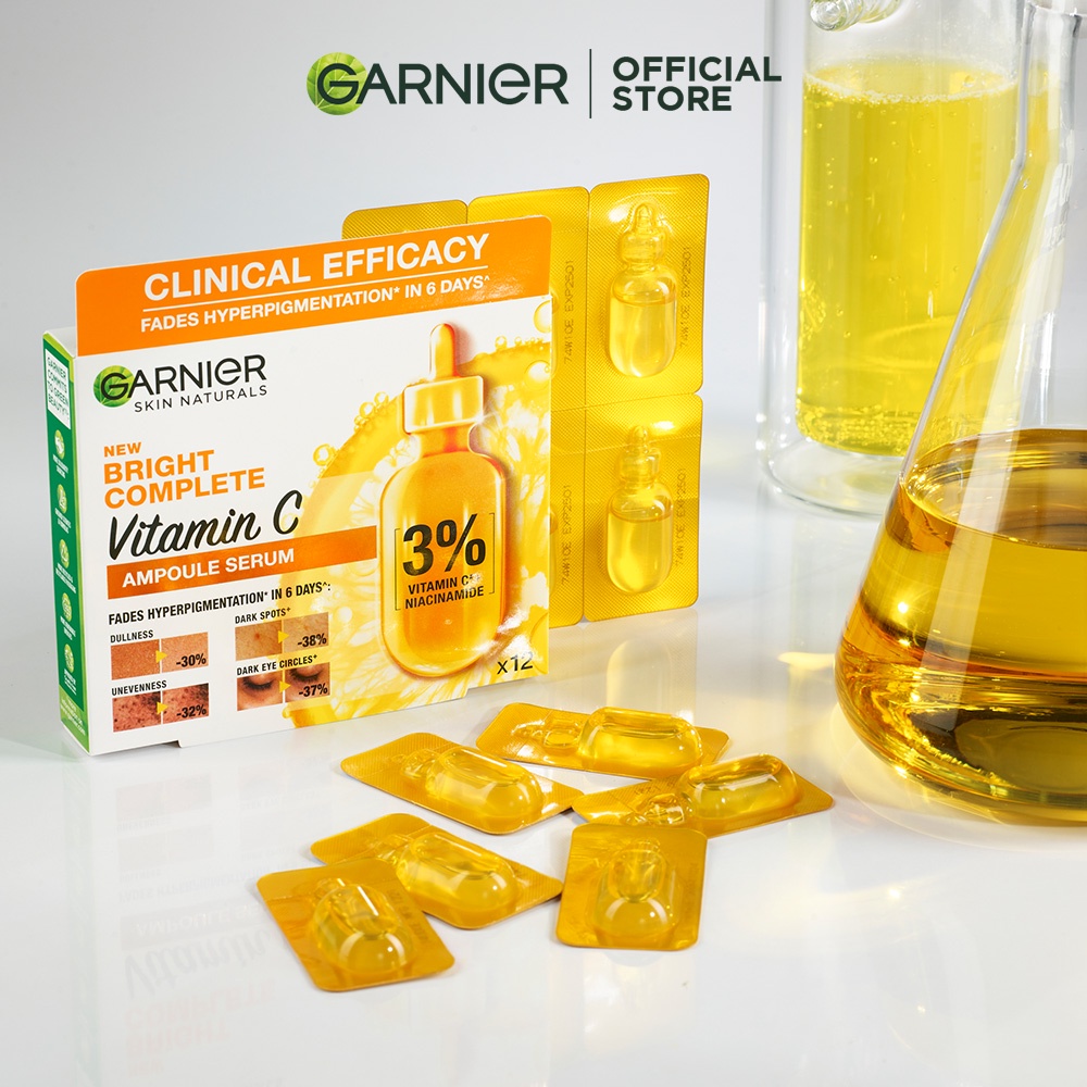 Garnier Bright Complete Ampoule Vitamin C Hiperpegmentasi Serum(12x1,5ml)