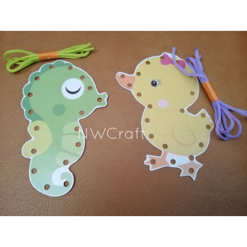 [NWCraft] Mainan Edukatif Lacing Card Aktivitas Meronce