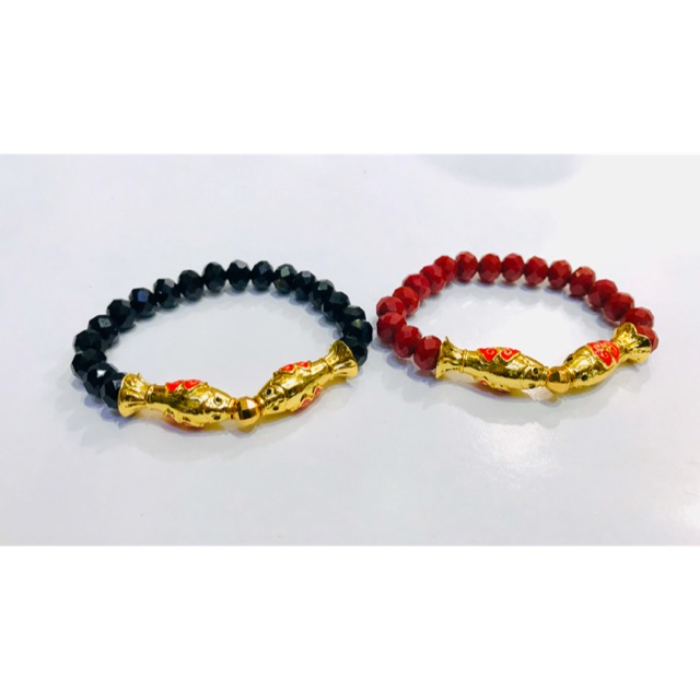 Gelang tangan wanita// gelang kristal // gelang ikan kembar // gelang lapis emas // replika emas