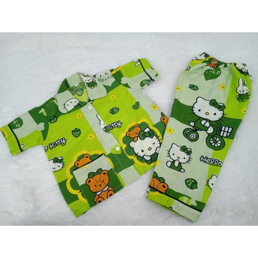 SALE PIYAMA ANAK TERMURAH/PIYAMA ANAK BAJU TIDUR ANAK/PIYAMA KARAKTER HELLO KITTY BAYAR DI TEMPAT