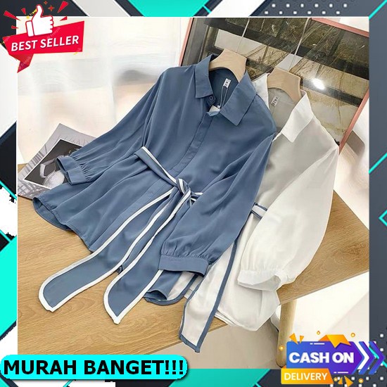 Kemeja Abstak Premium Wanita Jumbo Kekinian Import Bangkok.Horsi Kemeja Original By My&Me Cod - Muti