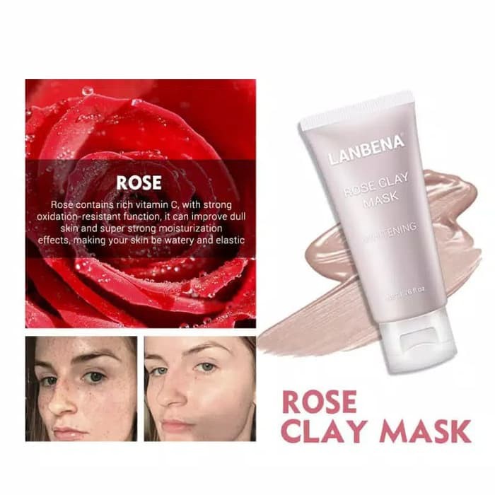 Lanbena Clay Mask Masker Wajah MungBean Bamboo Blueberry RoseClay