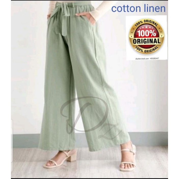 celana kulot linen highwaist