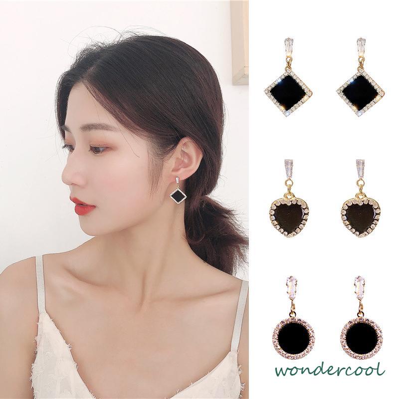 S925 Silver Needle Earrings Temperamen Fashion Kepribadian Anting Geometris Anting Wanita-Won