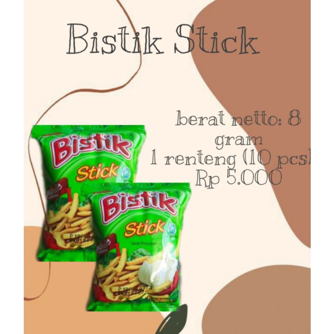 

Bistik stick jajanan jadul 1 renteng (10 pcs)