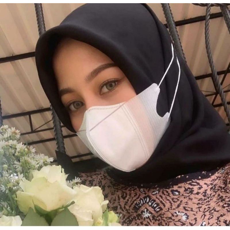 Masker duckbill earloop 3ply dewasa putih hitam face mask isi 50pcs duckbil medis kesehatan viral-5