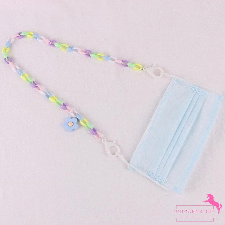 Strap Mask Anak Rantai Masker Strap Pink Rainbow Korea Tali