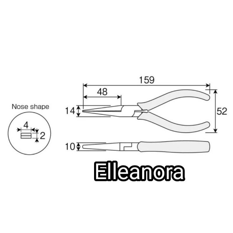 Flat Nose Pliers Hozan P-16 Original